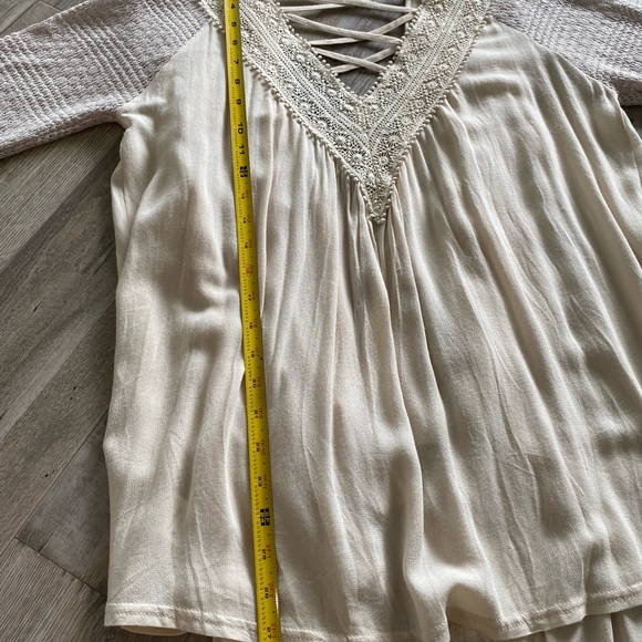 Miss Me Cream Drape Collar Cardigan- Size S - Picture 3 of 16